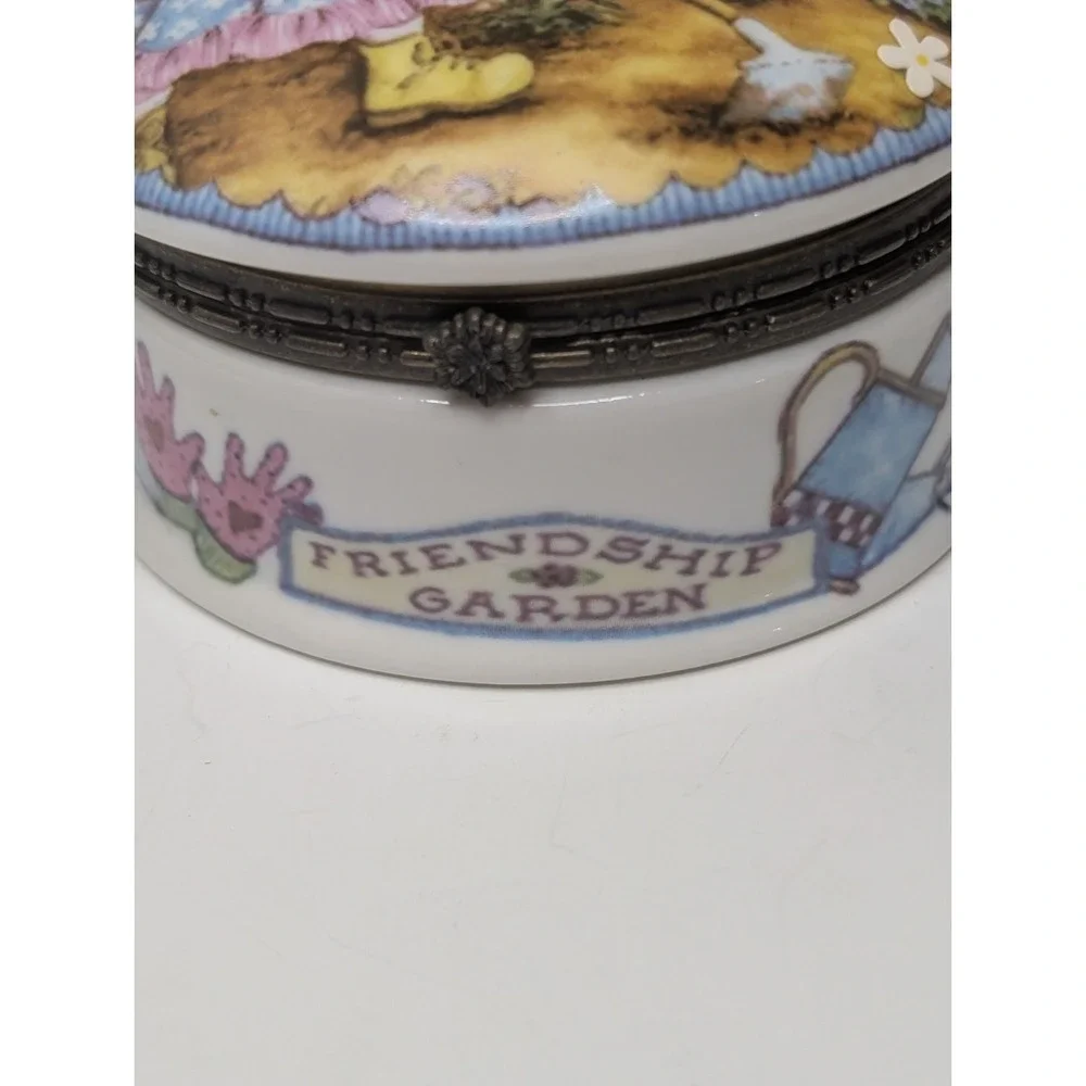 vintage imperial porcelain friendship garden large trinket box